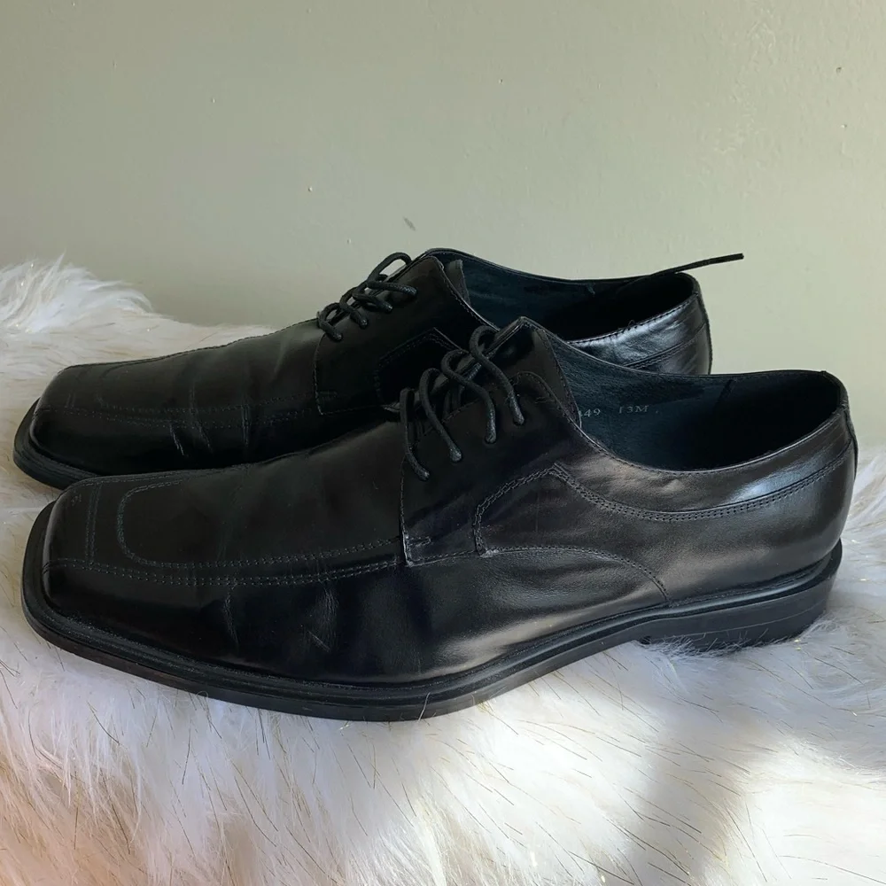 Giorgio V black leather shoes size 13M